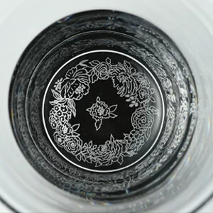 みよし漆器本舗 紀州塗り ぬりもん de Verre フリーグラス ペアセット 金 銀 蒔絵 ボタニカル 210ml