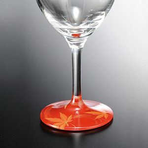 みよし漆器本舗 紀州塗り ぬりもん de Verre ワイングラス 紅葉 赤 300ml