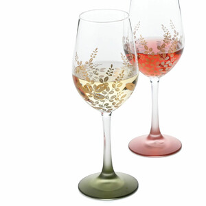 みよし漆器本舗 ぬりもん de Verre ワイングラス 蒔絵 萩 ペアセット ガラス デ ヴェール グリーン レッド 330ml