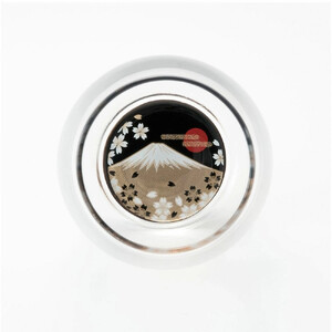 みよし漆器本舗 紀州塗り ぬりもん de Verre ダルマグラス 蒔絵 富士山 単品 黒 200ml