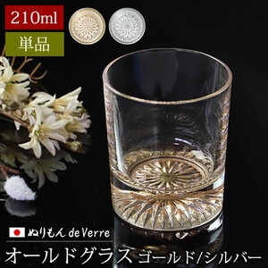 みよし漆器本舗 ぬりもん de Verre オールドグラス 単品 210ml 紀州塗り シルバー