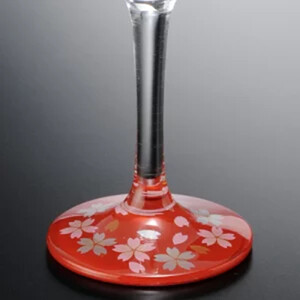 みよし漆器本舗 紀州塗り ぬりもん de Verre トールシャンパン 蒔絵 桜 赤 185ml