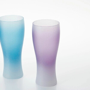 みよし漆器本舗 紀州塗り ぬりもん de Verre ビアグラス クールグラデーション ペアセット ブルー パープル 335ml