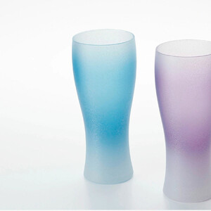 みよし漆器本舗 紀州塗り ぬりもん de Verre ビアグラス クールグラデーション 単品 ブルー 335ml