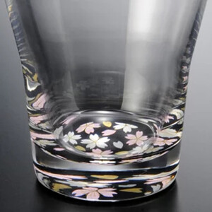 みよし漆器本舗 紀州塗り ぬりもん de Verre フリーグラス 蒔絵 桜 黒 210ml
