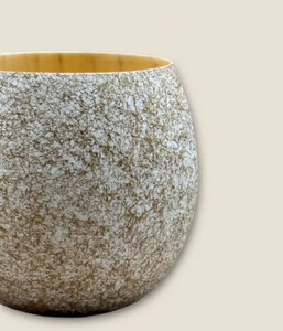 木製 エッグカップ 乱糸マット仕上げ 純白［NF121］