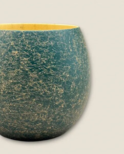 木製 エッグカップ 乱糸マット仕上げ 草色［NF120］