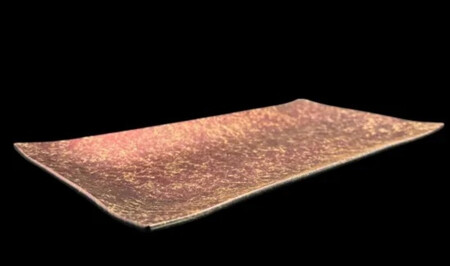 波レクタングルプレート 乱糸(マット仕上げ)赤溜［NF102］