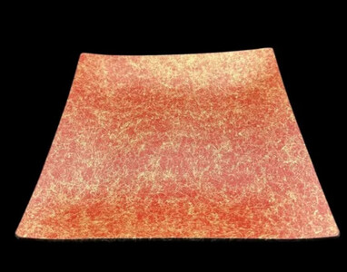 波スクエアプレート L 乱糸(マット仕上げ)本朱［NF79］