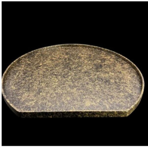 木製 半月トレイ 乱糸 (マット仕上げ) 漆黒［NF73］