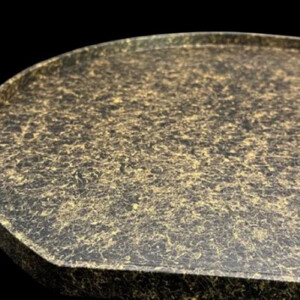 木製 半月トレイ 乱糸 (マット仕上げ) 漆黒［NF73］