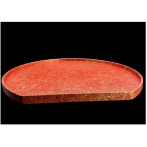 木製 半月トレイ 乱糸 (マット仕上げ) 本朱［NF70］