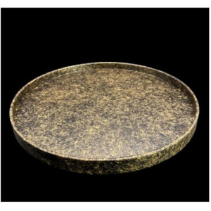 木製 丸トレイ 乱糸 (マット仕上げ) 漆黒［NF68］