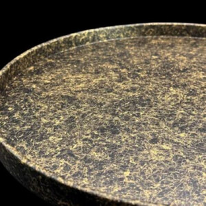 木製 丸トレイ 乱糸 (マット仕上げ) 漆黒［NF68］