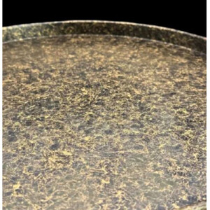 木製 丸トレイ 乱糸 (マット仕上げ) 漆黒［NF68］