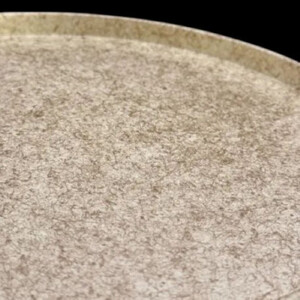 木製 丸トレイ 乱糸 (マット仕上げ) 漆白［NF67］