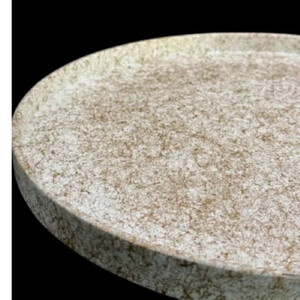 木製 丸トレイ 乱糸 (マット仕上げ) 純白［NF66］