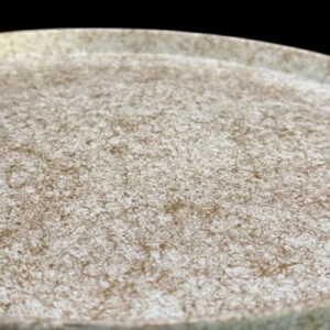 木製 丸トレイ 乱糸 (マット仕上げ) 純白［NF66］