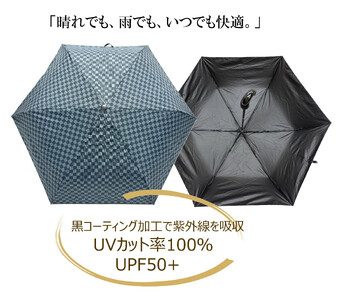 ［ふるさと納税］anon 市松模様  晴雨兼用傘 曙塗り 黒コーティング加工 紀州漆器アンブレラ 和柄 日傘 100％UVカット UPF50+ 折りたたみ傘 ギフト箱入り