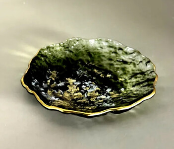 豆皿 口金ロック グラデーショングリーン ［NF164］