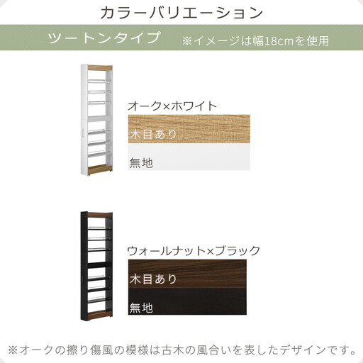 【完成品+設置付き】すき間ワゴンラック ハイタイプ〔幅20cm・ツートンタイプ〕(ウォールナット×ブラック)隙間収納 キッチン キャスター付き キッチンワゴン スリム 収納 すき間収納 ランドリー KKONRA945195-0-BK