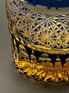 切子グラス(漆技)オールドブルー