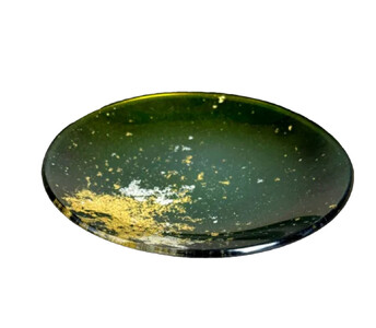丸小皿 マジョ（金箔）グリーン［NF179］