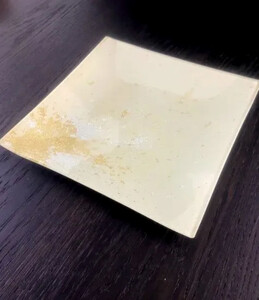 スクエアプレート(D) 古代塗り金箔漆白［NF210］