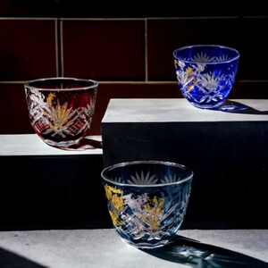 箔舞切子グラス40 ブルー［NF239］