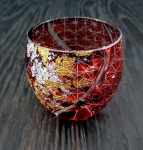 箔舞切子グラス100 レッド［NF241］