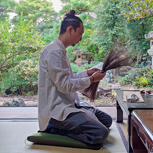 国産サイザル箒 長柄5玉 室内用