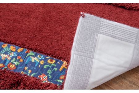 北欧の「幸せを運ぶ馬」ダーラヘスト柄の玄関マット グレー 縦50cm×横80cm