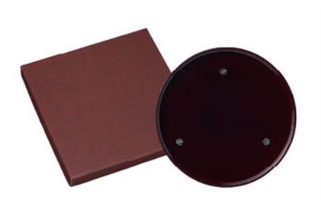 10.0丸盆、16.0長手盆　2枚セット　　　　　　溜　貝張やまと梅