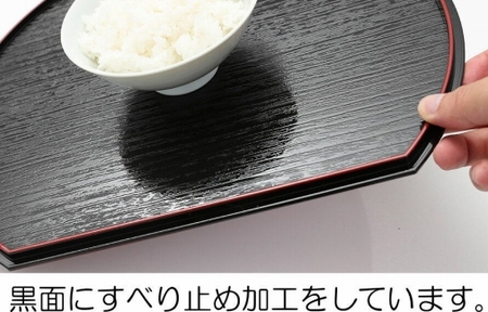 紀州漆器 半月盆 約36cm 尺二サイズ 30枚組 滑り止め ノンスリップ お正月 おせち お節料理 お盆 プレート ランチョンマット［YS3］