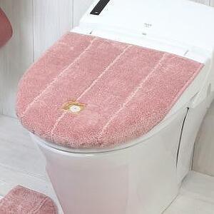 幅広ロング トイレ4点セット ピンク 【シャンフル】