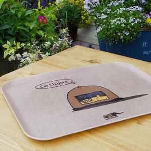 ネコダラトレイM角&コースター 各1枚セット「ちぐらは2名様まで」 ネコだらけ 猫グッズ