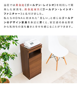 ゴールデンFAX台 扉1枚タイプ ホワイト aku100625492