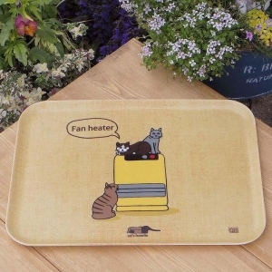 ネコダラトレイM角2枚セット「箱にはもれなく入っている」「ファンヒーター大集合」 ネコだらけ 猫グッズ