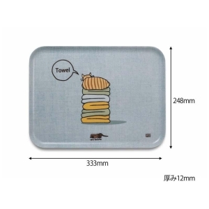 ネコダラトレイM角2枚セット「ベッドの暖かいとこ」「液晶テレビは難しい」 ネコだらけ 猫グッズ