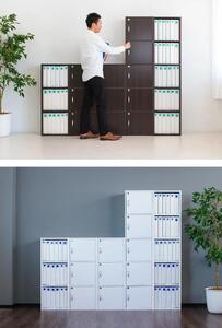 A4ファイル収納 5段 扉&カギ付きタイプ ダークブラウン aku100706602