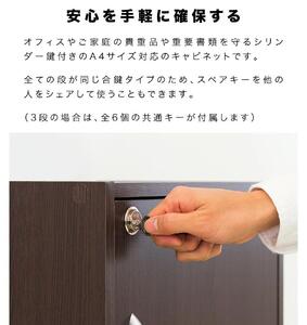 A4ファイル収納 5段 扉&カギ付きタイプ ダークブラウン aku100706602