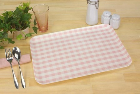 【グリーン×ピンク2枚組】 タツクラフト SR トレー L 39cm ミルキーチェック