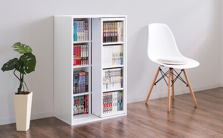 スライド本棚 W575 ホワイトオーク aku100688505