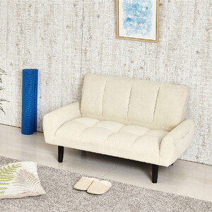 2Pコーデュロイソファー　ミルキーホワイト