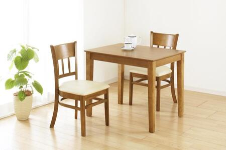 ダイニングチェア2脚組マーチ ライトブラウン