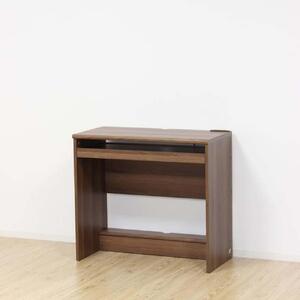 配線収納デスク フットレスト付 ウォールナット