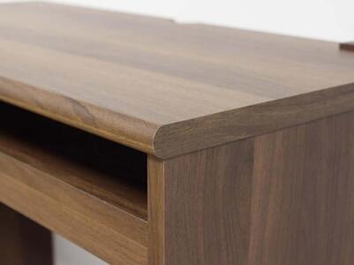 配線収納デスク フットレスト付 ウォールナット