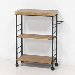 アート3段ワゴン　ブラウン