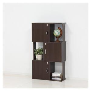 ラック 鍵付き 3段 ブラウン AKU101338302