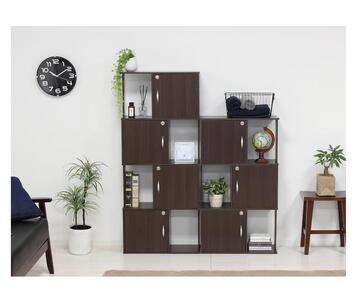 ラック 鍵付き 3段 ブラウン AKU101338302